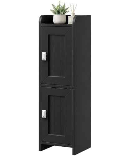 Small Bathroom Cabinet Narrow Toilet Paper Organizer Black