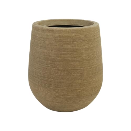 11.8" H Wood look Plastic Tapered Planters with Drainage Holes and Plug