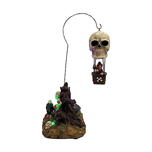 Animated Skull Balloon Ride Halloween Figurine