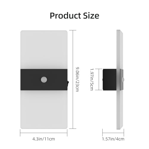 Wireless Motion Sensor Indoor Wall Sconces Set of 2 (2 Count)