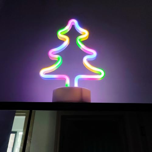 Christmas Tree Neon Light Signs for Bedroom Bedside Dorm Wall Decor