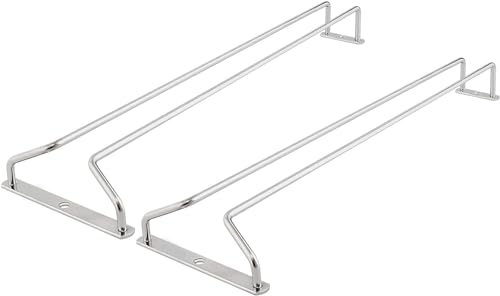 16" Glass Hanging Stemware Rack Chrome Plated Set of 2 (2 Count)