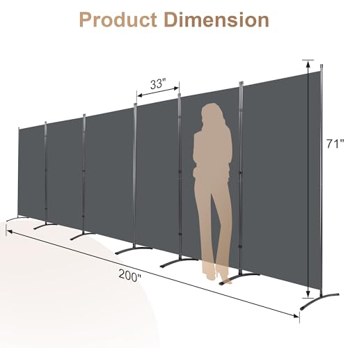 Room Divider Folding Privacy Screens (6 Count)