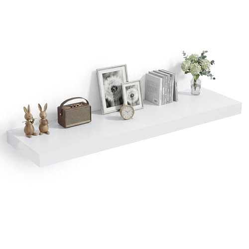 36 x 12 Deep Floating Shelves Wall Mounted Set of 1 White