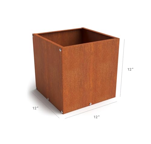 Corten Steel Cube Outdoor Planter Box