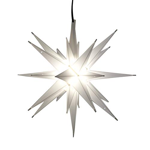 12" Bright White LED Moravian Star Tree Topper