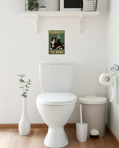 Funny Cat Bathroom Sign 8x12"