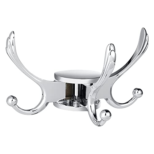 Heavy Duty Swivel Coat Hook Space Saving Towel Rope Hook Wall Mount Triple Swing Arms for RV Bathroom Kitchen Garage (2 Count)