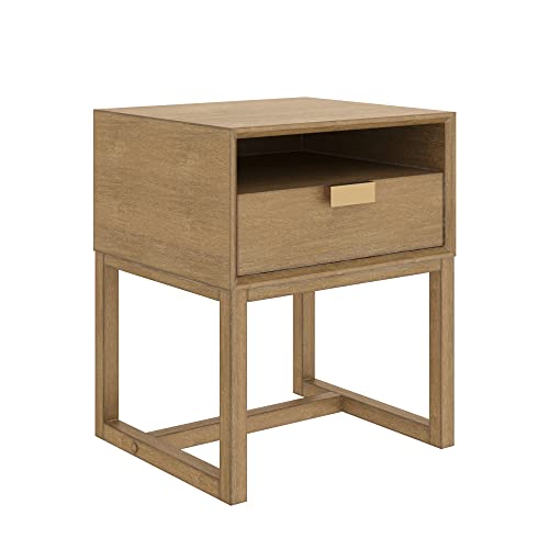 Harper Modern Nightstand Side Accent or End Table with Storage Drawer (2 Count)