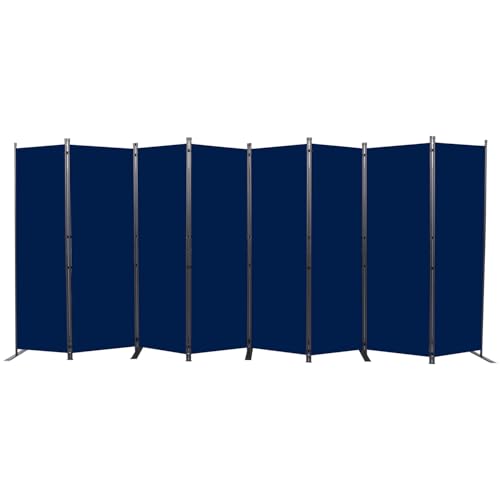 Room Divider 8 Panel Folding Privacy Screens with Wider Feet