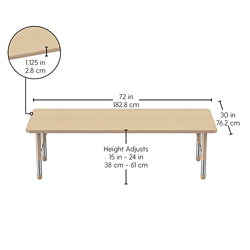 FDP 30" x 72" Rectangle Table with Chunky Legs