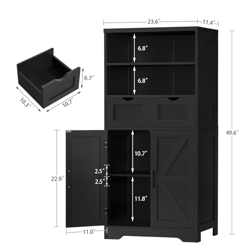 Storage Cabinet with Doors & 2 Drawers