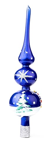 Tree Topper Mouth Blown Christmas Tree Topper Poinsettia Victorian Tree Topper Hand Decorated Made in Poland