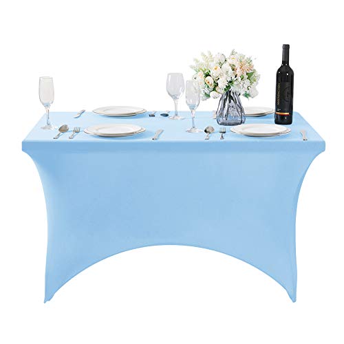 Spandex Table Cover for 4FT or 6ft or 8ft Table Universal Fitted Stretch Tablecloth for Party