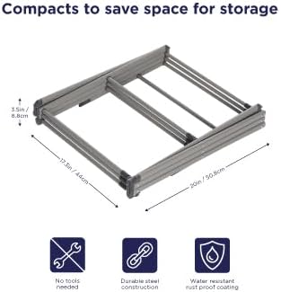 BLACK+DECKER 3 Tier Expandable Collapsing Foldable Laundry Rack for Air Drying Clothing, Space Saving Heavy Duty Lightweight Metal Drying Rack(Silver) - NestledHome