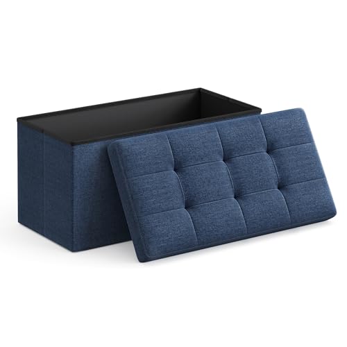 30 Inches Folding Storage Ottoman Bench
