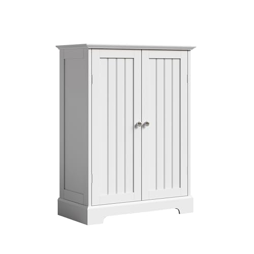 Bathroom Floor Cabinet with 2 Doors and Adjustable Shelves