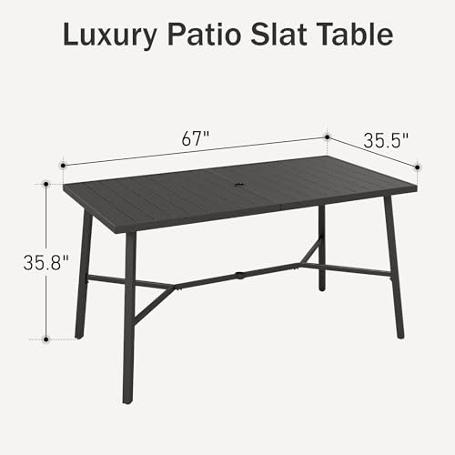 35.5" D x 67" W x 35.8" H Outdoor Bar Height Table for 4