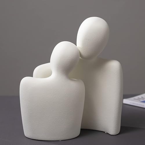 Hugging Couple Statues Ceramic Lover Figurine Characters Book Shelf Coffee Table Decor for Home