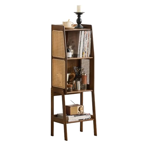 Bamboo Rattan Bookcase with Cabinet
