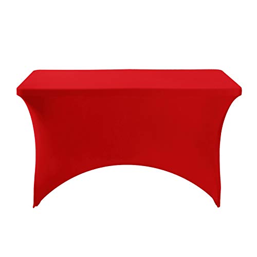 2Pack Spandex Table Cover for 4FT or 6ft or 8ft Table Universal Fitted Stretch Tablecloth for Party (2 Count)