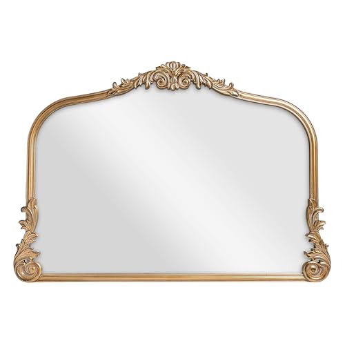 English Estate Carved Arch Wood Wall Mirror