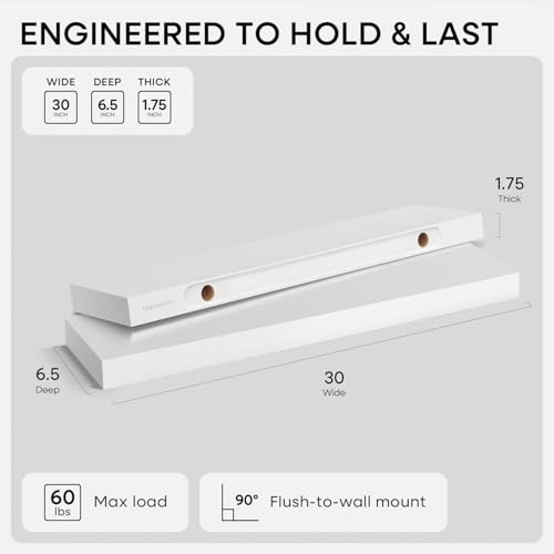 30 Inch Floating Shelves (3 Count)