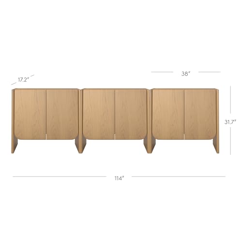 Jacala Mid Century Modern Media Console Cabinet or TV Stand (3 Count)