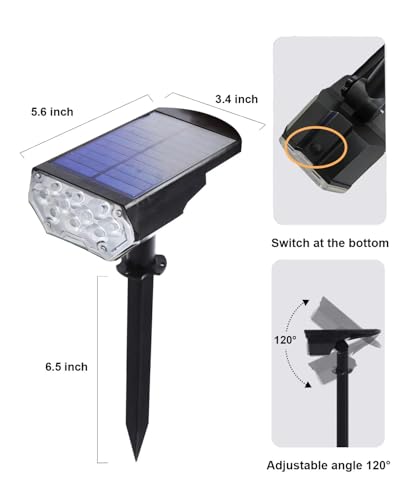 6 Pack Solar Spot Lights Outdoor Waterproof (6 Count)