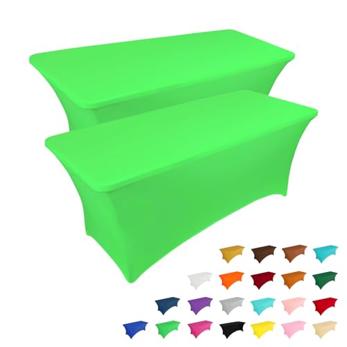 2 Pack 6FT Table Cloth for Rectangular Spandex Green Table Cover (2 Count)