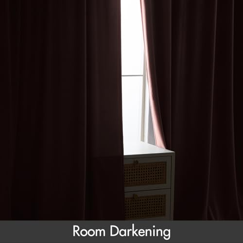 Light Pink Blackout Velvet Curtains Drapes 84 Inch Long 52"x84" (2 Count)