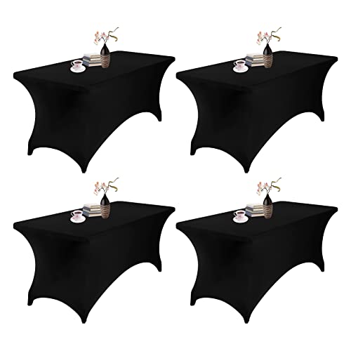 4 Pack Rectangular Spandex Waterproof Tablecloth (4 Count)