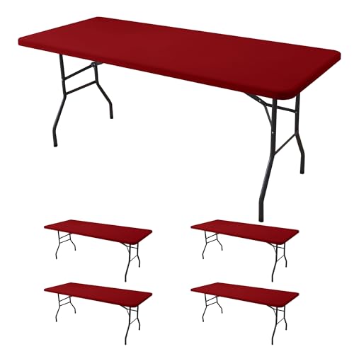 Fitted Tablecloth for 6 Foot Rectangle Tables (4 Count)