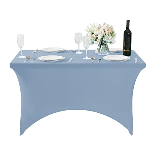 Spandex Table Cover for 4FT or 6ft or 8ft Table Universal Fitted Stretch Tablecloth for Party