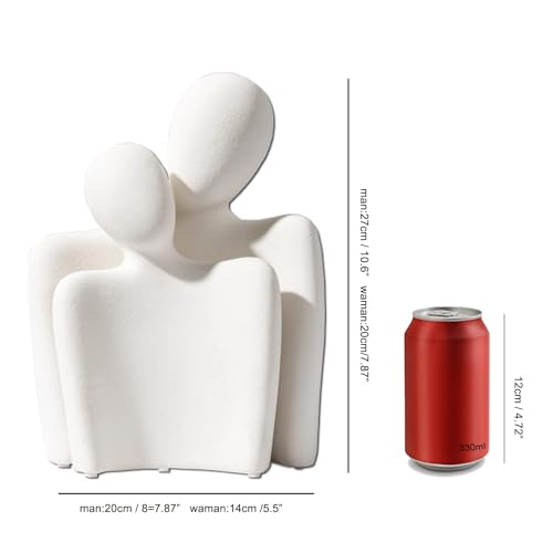 Hugging Couple Statues Ceramic Lover Figurine Characters Book Shelf Coffee Table Decor for Home