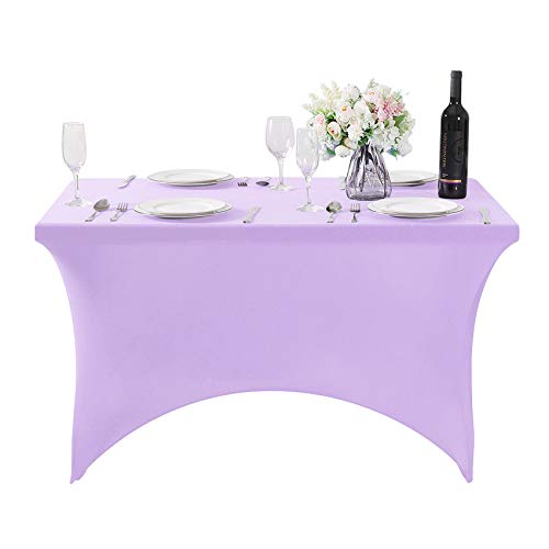 Spandex Table Cover for 4FT or 6ft or 8ft Table Universal Fitted Stretch Tablecloth for Party