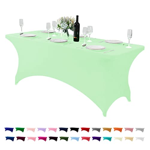 Spandex Table Cover for 6Ft or 4fT or 8ft Table Universal Fitted Stretch Tablecloth for Party