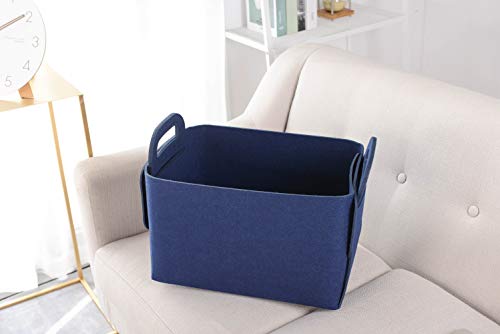 Storage Basket Felt Storage Bin Collapsible& Convenient Box Organizer with Carry Handles for Office Bedroom Closet Babies Nursery Toys Laundry