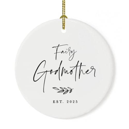 Custom Year Round Ceramic Porcelain Christmas Tree Ornament Keepsake Collectible Godmother Gift