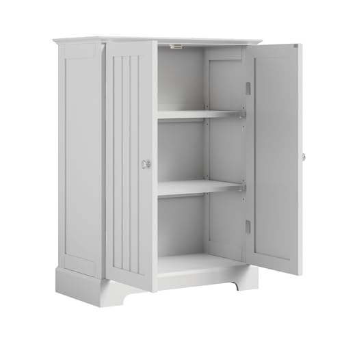Bathroom Floor Cabinet with 2 Doors and Adjustable Shelves