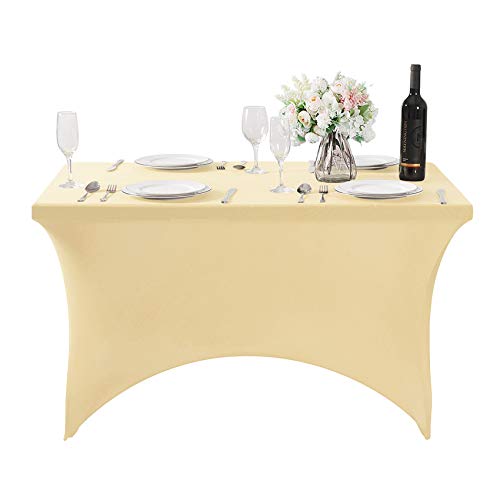 Spandex Table Cover for 4FT or 6ft or 8ft Table Universal Fitted Stretch Tablecloth for Party