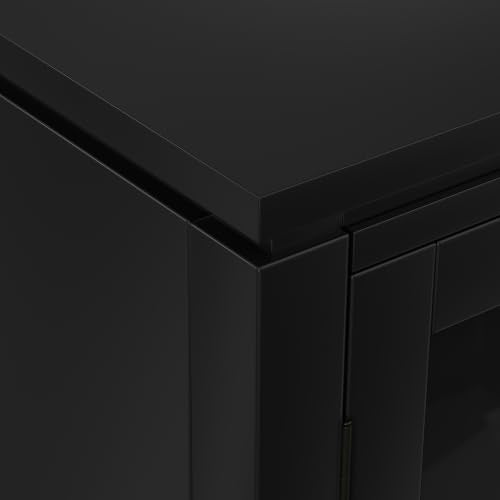 Cosmopolitan 30" Wide Solid Wood Storage Cabinet in Black