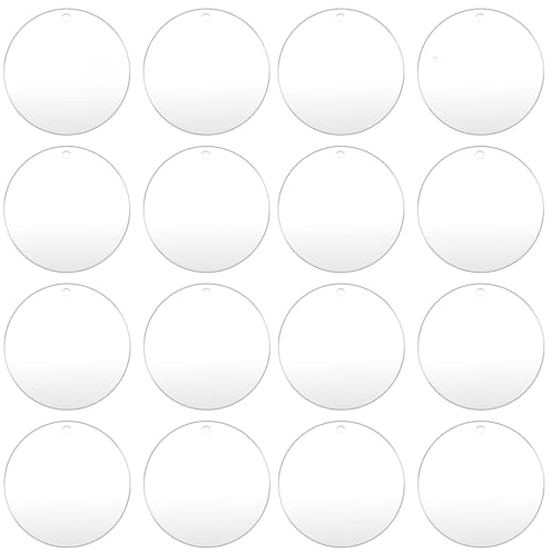 100pcs with Holes 1inch Blank Mini Acrylic Round Sheets (100 Count)