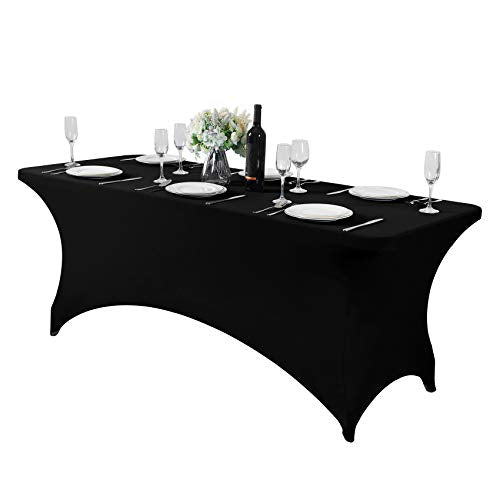 Spandex Table Cover for 6Ft or 4fT or 8ft Table Universal Fitted Stretch Tablecloth for Party
