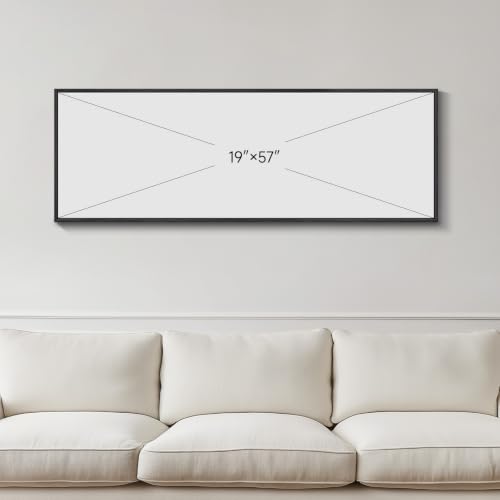 Large Framed Horizontal Abstract Landscape Wall Art for Living Room