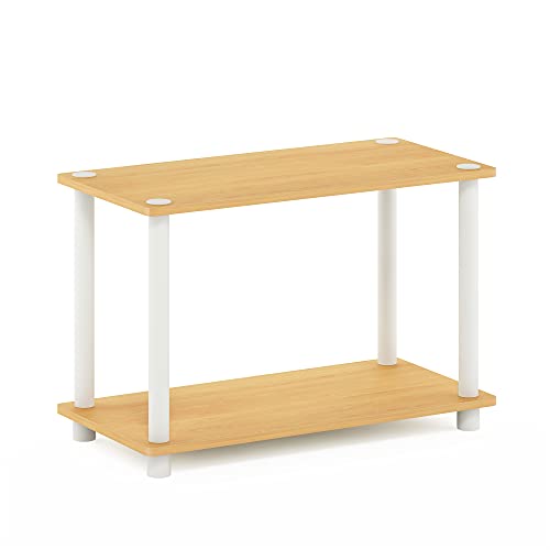 Turn-N-Tube Night Stand, Rectangle Nightstand with Open Shelf, Toolless Assembly Side Table, End Table, for Living Room, Bedroom, Beech