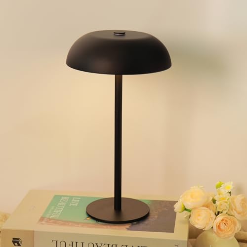 Cordless 11" Mushroom Table Lamp with Dimmable 3 Color