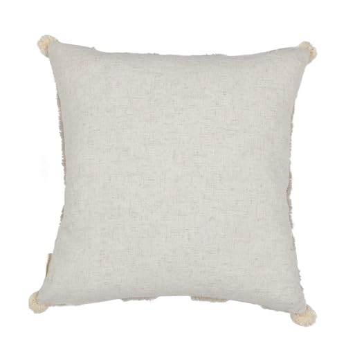 Boho Throw Pillow Covers 18x18 Tufted Home Decor Natural Beige