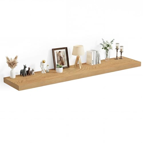 72 x 12 Deep Floating Shelves Wall Mounted Set of 2 Black