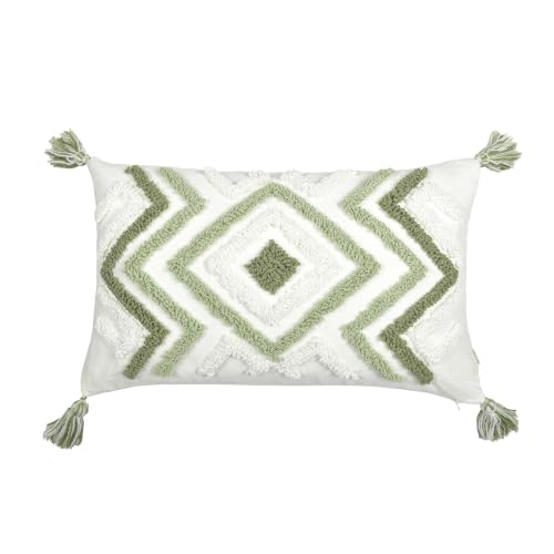 Boho Pillow Covers 12X20 Inch Boho Tufted Throw Pillow Covers Decorative Tassels Cushion Cover Farmhouse Pillow Case for Couch Sofa Bed Living Room Bedroom